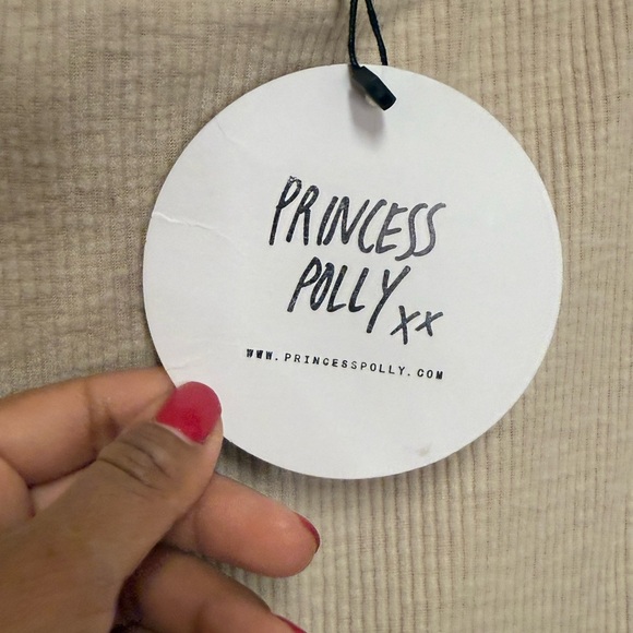 Princess Polly Oscar Maxi Skirt Beige High Waisted Pencil Fit Rib Knit Size 6 - Picture 10 of 13